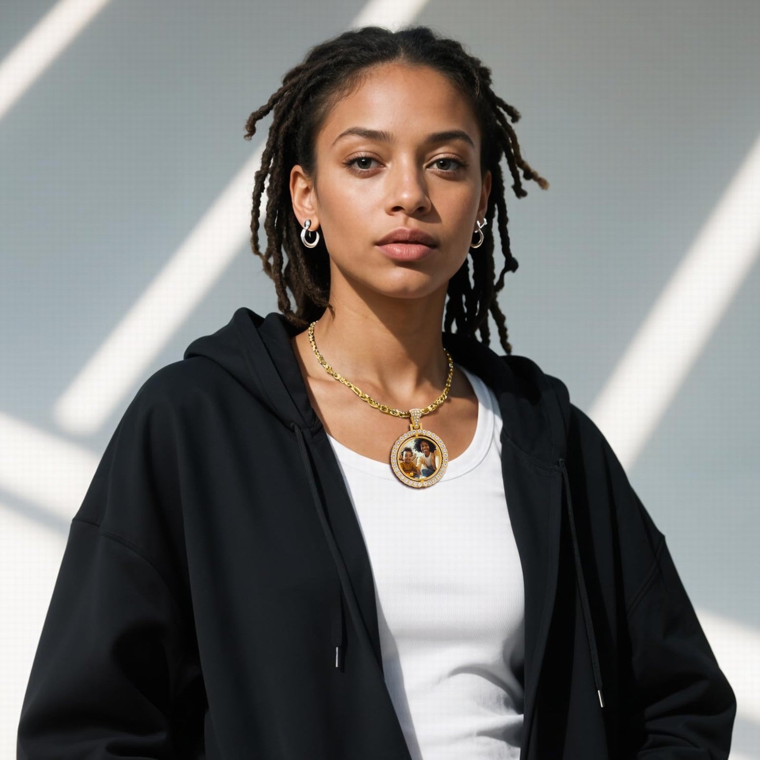 3D Bar Necklace with Photo Projection, Engraved Name Bar Necklace for Dad, Mens Custom Necklace, Fathers Day Gift from Kids